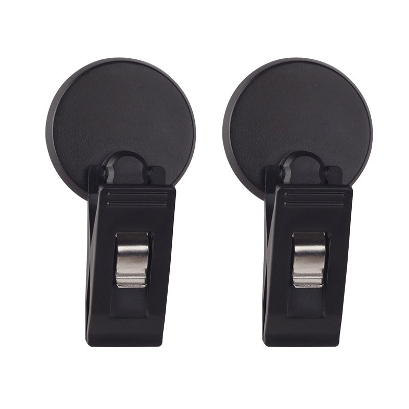 2PCS Car Crystal Clips Access Card Ticket Holder ABS Steel Spring Glasses Clip Multipurpose Clamp Auto Accessories black