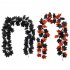 2PCS Halloween Maple Leaf Garland With 4pcs Hook Artificial Hanging Floral Garlands Fall Leave Vines For Christmas Thanksgiving Decor black