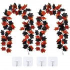 2PCS Halloween Maple Leaf Garland With 4pcs Hook Artificial Hanging Floral Garlands Fall Leave Vines