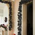 2PCS Halloween Maple Leaf Garland With 4pcs Hook Artificial Hanging Floral Garlands Fall Leave Vines For Christmas Thanksgiving Decor black