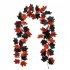 2PCS Halloween Maple Leaf Garland With 4pcs Hook Artificial Hanging Floral Garlands Fall Leave Vines For Christmas Thanksgiving Decor black