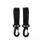 2PCS/Set 360 Degrees Rotatable Hanging Hooks <span style='color:#F7840C'>with</span> Magic Sticker for Infant Baby Stroller Black pair_OPP loading