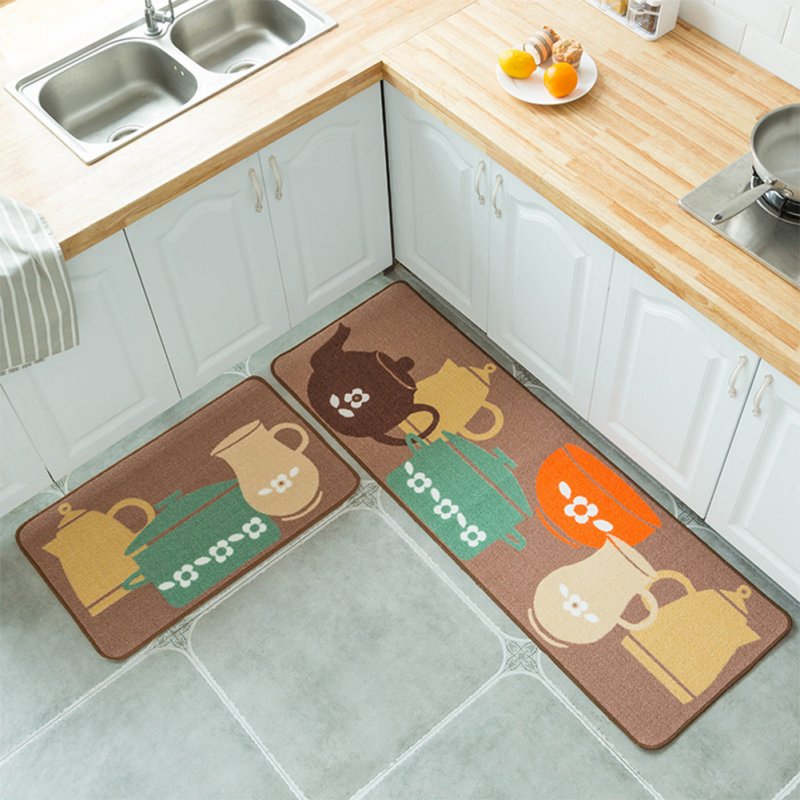 2PCS/Set Simple Cartoon Printed Non Slip Floor Mat Carpet for Kitchen Door  40X60+40X120cm set