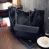 2PCS Set Women Fashionable Clemence Handbag Lichee Grain Bags Shoulder Tote   Dark Gray