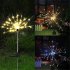 2PCS Solar Powered Lawn Light Waterproof Fireworks Copper Lamp String for Christmas Decor warm light 2 mode 150LED warm white
