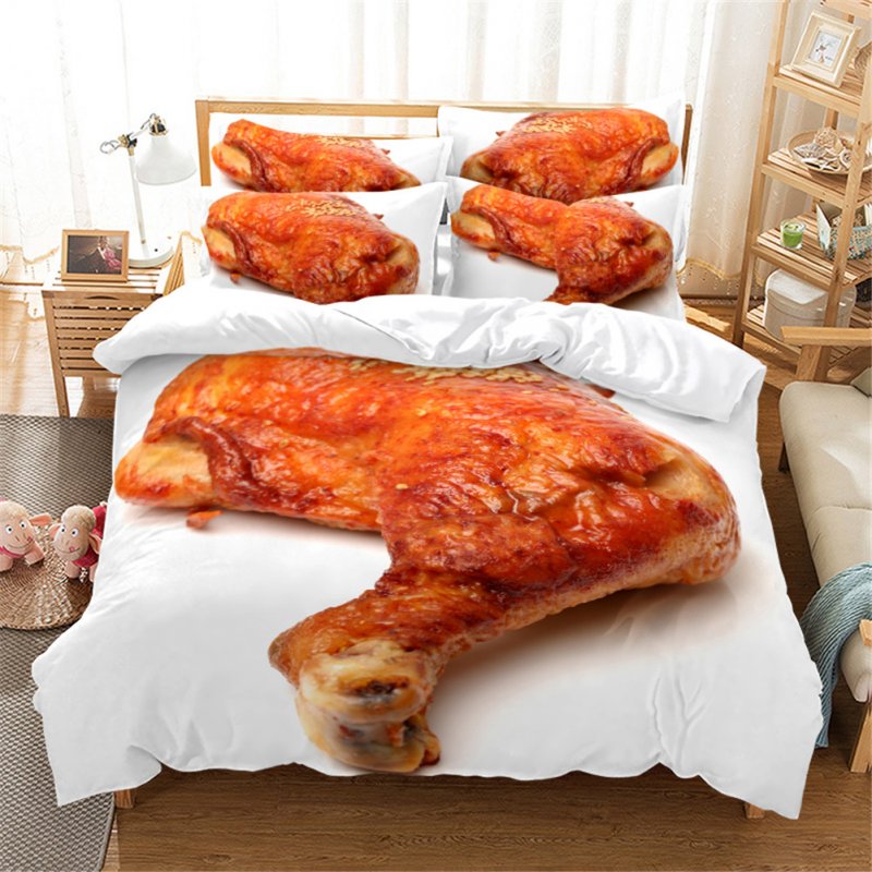 2Pcs/3Pcs Full/Queen/King Quilt Cover +Pillowcase 3D Digital Printing BBQ Fruit Series Beeding Set King