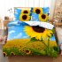 2Pcs 3Pcs Full Queen King Quilt Cover  Pillowcase Set with 3D Digital Flower Printing Queen