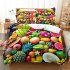 2Pcs 3Pcs Full Queen King Quilt Cover  Pillowcase 3D Digital Printing BBQ Fruit Series Beeding Set Twin