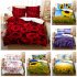 2Pcs 3Pcs Full Queen King Quilt Cover  Pillowcase Set with 3D Digital Flower Printing Twin