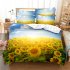 2Pcs 3Pcs Full Queen King Quilt Cover  Pillowcase Set with 3D Digital Flower Printing Twin