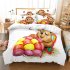 2Pcs 3Pcs Full Queen King Quilt Cover  Pillowcase Set with 3D Digital Cartoon Animal Printing for Home Bedroom Twin