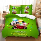 2Pcs/3Pcs Full/Queen/King Quilt Cover +Pillowcase Set with 3D Digital Cartoon Animal Printing for Home Bedroom Twin