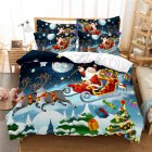 2Pcs/3Pcs Full/Queen/King Quilt Cover +Pillowcase 3D Digital Printing Christmas Series Beeding Set FUll