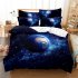 2Pcs 3Pcs Quilt Cover  Pillowcase 3D Digital Printing Starry Series Bedding Set Queen