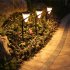 2Pcs 9Modes Dimming LED Solar Powered Lawn Light for Outdoor Garden Lighting Wall light   ground  white light   warm light 