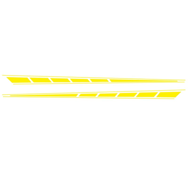 2Pcs Auto Car Side Body Long Stripe Sport Vinyl Decals Decoration Racing Sticker yellow