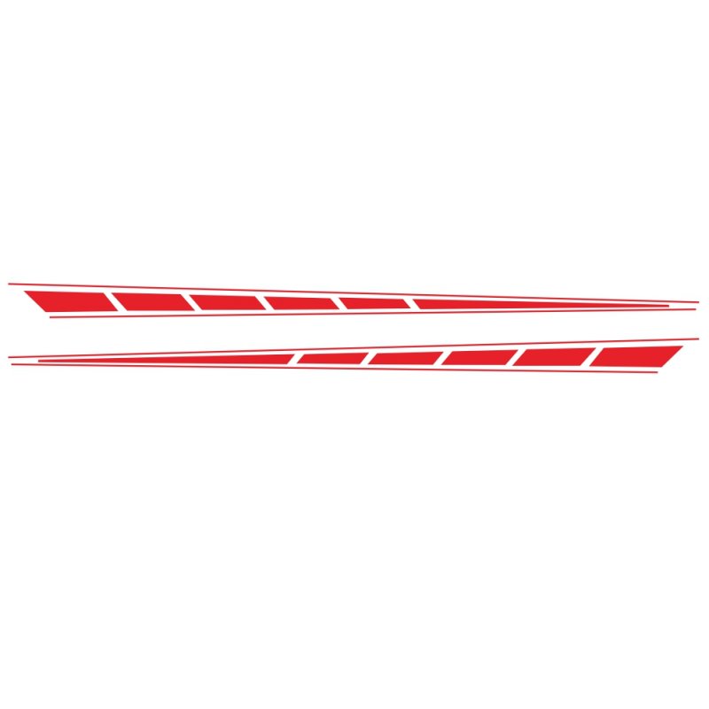 2Pcs Auto Car Side Body Long Stripe Sport Vinyl Decals Decoration Racing Sticker red