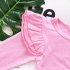 2Pcs Baby Newborn Girl Soft Cotton Flying Sleeve Jumpsuits Solid Color Rompers