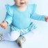 2Pcs Baby Newborn Girl Soft Cotton Flying Sleeve Jumpsuits Solid Color Rompers