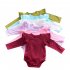 2Pcs Baby Newborn Girl Soft Cotton Flying Sleeve Jumpsuits Solid Color Rompers