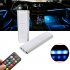 2Pcs Car LED Lights Car Car Remote Control Interior Decoration Flexible LED Atmosphere Light RF colorful with remote control