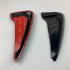 2Pcs Car Side Mudguard Air Vent Covers Black Rubber Shark Gills Decoration Sticker Carbon fiber black