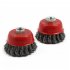2Pcs M14 Crew Knot Wire Wheel Cup Brush Set for Angle Grinder Steel Wire Alloy Twisted Crimped Wire Brushes Kit 2pcs 75mm bowl brushes