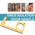 2Pcs Safety Door Opener Non Contact Door Hook Metal Handle for Elevator Gold 2pcs