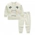 2Pcs Set Boy Girl Baby Children Cut Cartoon Stripe Long Sleeve Round Collar Top Trousers Suit Pink big eyes rabbit 73cm