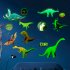2Pcs Set Luminous Dinosaurs Wall Stickers Glow in The Dark Decorative Decal for Kids Room As shown
