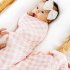 2Pcs Set Newborn Plaid Printing Swaddle Blanket with Beanie Set Soft Stretchy Towel for Baby Boys Girls Meat meal plaid 80 100cm