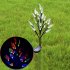 2Pcs Solar Powered Branch Leaves Light Lawn Lamp for Outdoor Garden Landscape colors