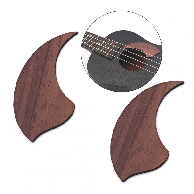 2Pcs Ukulele Pickguard Teardrop Rosewood Shield Wooden Guards Musical Instrument Accessories Wood color_Teardrop-shaped