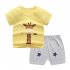 2Pcs Unisex Baby Short Sleeved Tops Shorts Cartoon Pattern Clothes Children Home Wear B 80