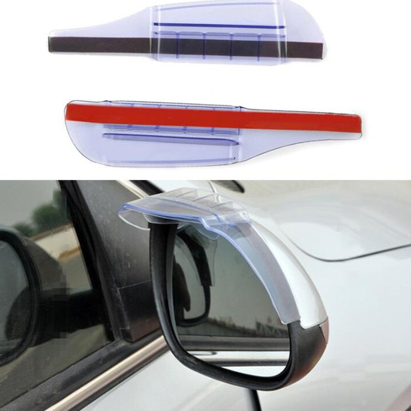 2Pcs Universal Air-drying Rear-view Mirror Rain Eyebrow Cover Safe Driving Rain Cover Transparent
