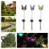 2Pcs Waterproof Solar Fiber Optic Butterflies Shape Lights Outdoor Garden Lawn  Decor green