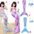 2Pcs set Girl Kid Swimsuit Halter Bra   Mermaid Tail Colorful Split Swimwear for 3 12Y C M