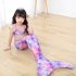 2Pcs set Girl Kid Swimsuit Halter Bra   Mermaid Tail Colorful Split Swimwear for 3 12Y C M