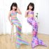 2Pcs set Girl Kid Swimsuit Halter Bra   Mermaid Tail Colorful Split Swimwear for 3 12Y C S