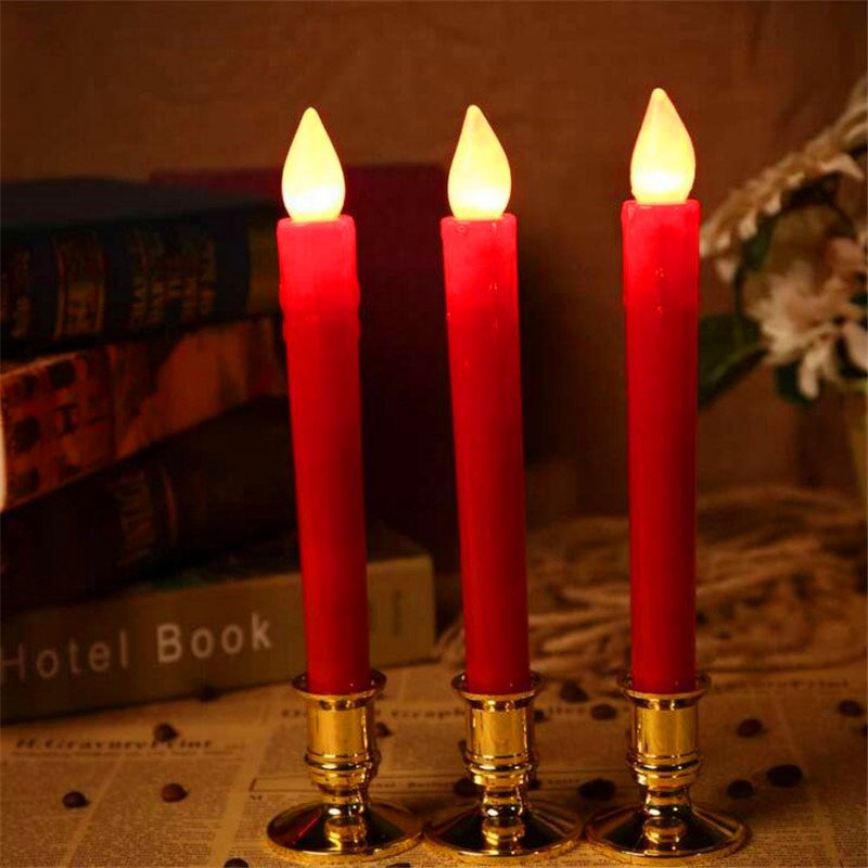 Wholesale 2pcs Set Led Simulation Candle Christmas Electronic Light Candlestick Wedding Party Decoration Red Candle Light From China