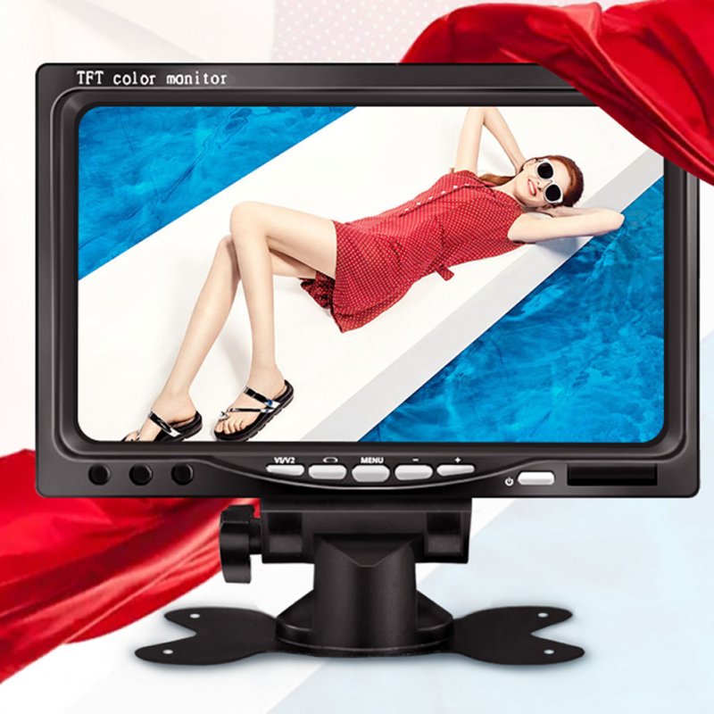 Car Back Up Monitor 7-inch Lcd Screen Reversing Image Display Bus Camera Rear View Auxiliary Device 