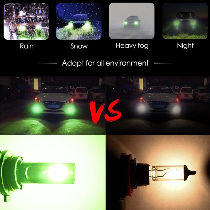 LED headlight front fog lamp 9-30 V 3000LM car modified green lime light bulb  H8/H11