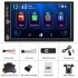 2din Car Radio 7 inch Hd Large screen Mp5 Carplay Bluetooth compatible Fm Music Player Ahd Reversing Video Standard  12 lights