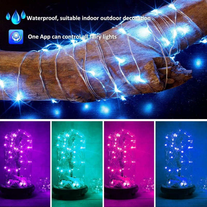 Led Christmas Tree Lamp Bluetooth App Controlled RGB Colorful Usb String Lights 