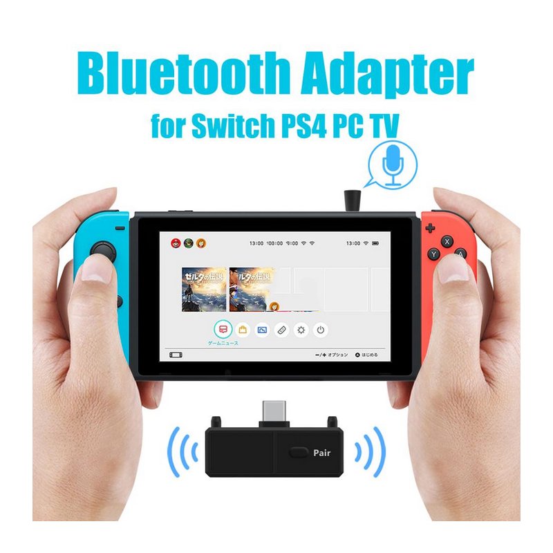 Audio Transmitter Wireless Adapter Bluetooth 5.0 EDR A2DP Low Latency for Nintendo Switch PS4 TV PC Games 