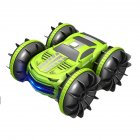 2in1 Rc Car 2 4ghz Remote Control Boat Waterproof Radio Controlled Stunt Car 4wd Vehicle All Terrain Beach Pool Toys For Boys Green dual remote control