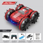 2in1 Rc Car 2.4ghz Remote Control Boat Waterproof Radio Controlled Stunt Car 4wd Vehicle All Terrain Beach Pool Toys For Boys Red dual remote control