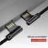 2m Double Elbow L Shaped 90 Degree Micro USB Fast Charging Data Transmission Cable for Phone red
