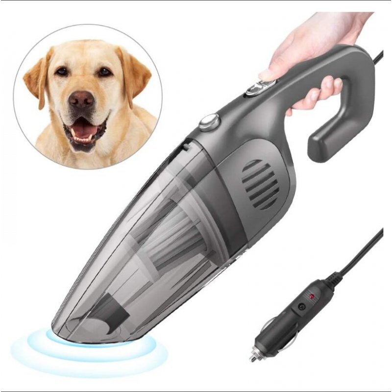 12v 120w 7000pa Wired Dry/wet Handheld Vacuum Cleaner Cigarette Lighter Powerful Suction Vacuum Cleaner gray_wired