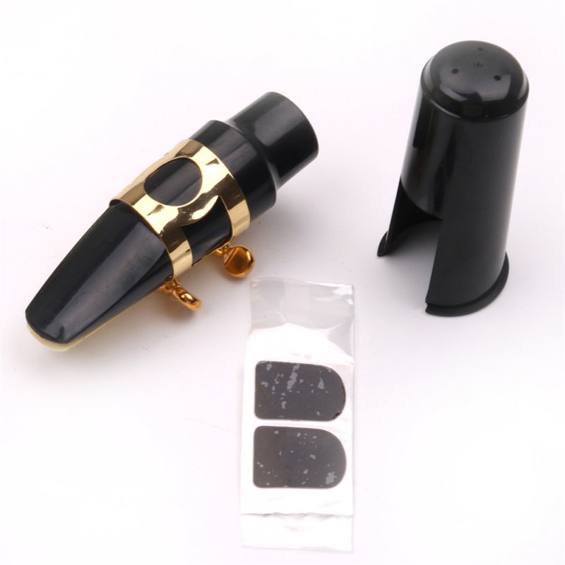 Alto Sax Saxophone Mouthpiece with Cap Reed Mouthpiece Pads Metal Clip 